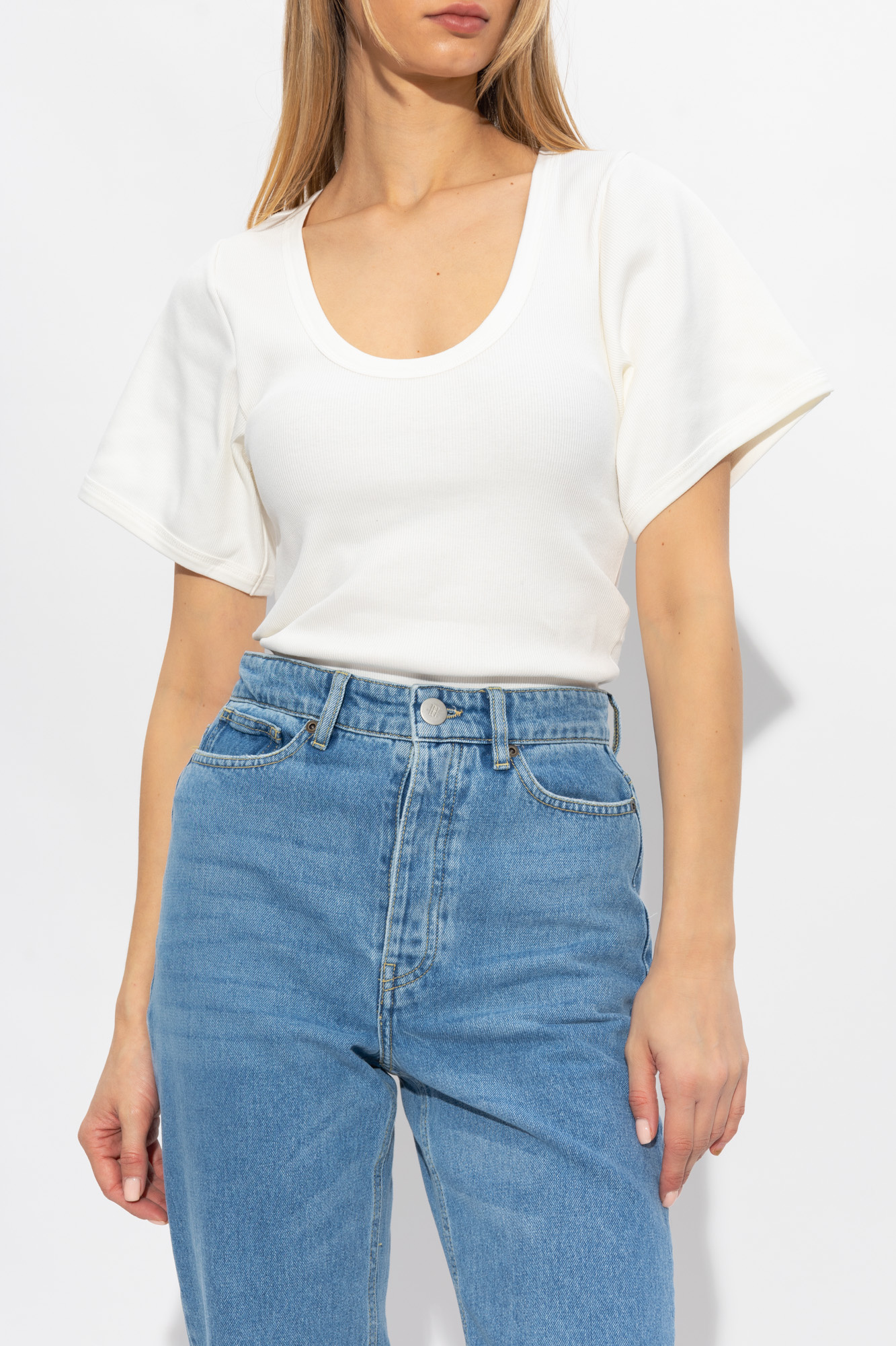 BY MALENE BIRGER - BY MALENE BIRGER バイマレーネビルガー Lunae スクープネック Tシャツ Q72079005 ホワイト 34 BY MALENE BIRGER(バイ・マレーネ・ビルガー)｜LUNAI クラシック